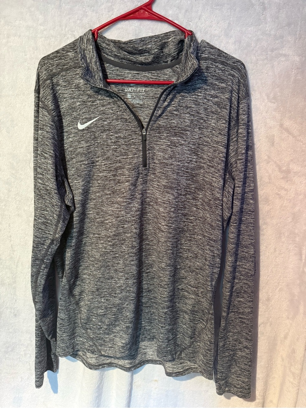 Nike Heather Gray Dri-FIT Zip-Up Pullover
